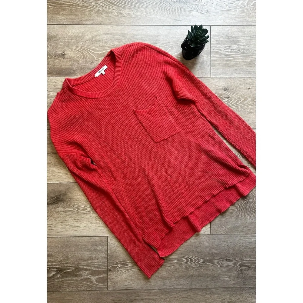 Madewell Women's Orange Crew Neck Sweater - Picture 4 of 8